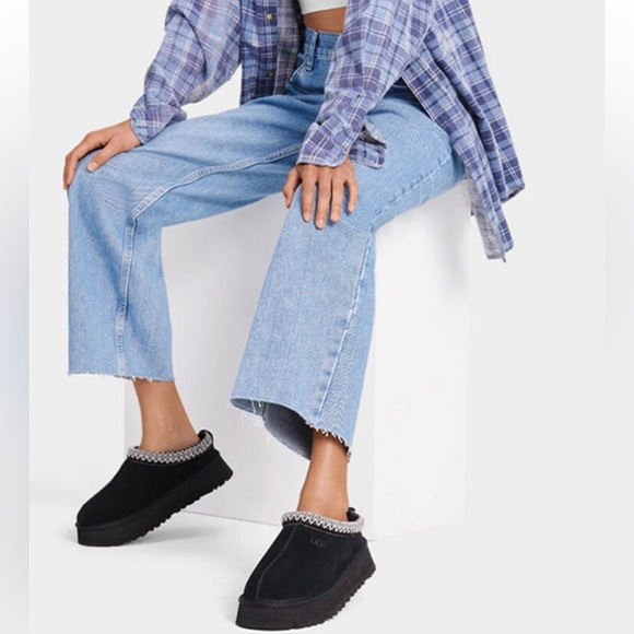 NWT UGG Tazz Platform Suede Slipper Black Women’s 7 - Picture 4 of 16